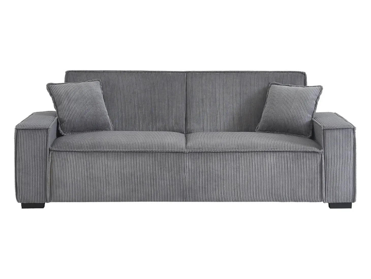 Sofá cama de pana de 3 plazas gris claro