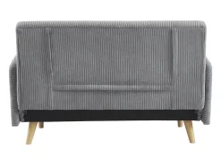 Sofá cama de pana de 2 plazas con patas de madera gris claro