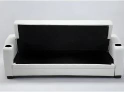 Sofá cama de piel sintética en color blanco MIRELLA