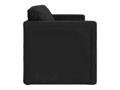Sofá cama de suelo 2 en 1 cuero sintético negro 112x174x55 cm