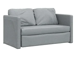 Sofá cama de suelo 2 en 1 tela gris claro 112x174x55 cm
