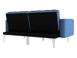 Sofá cama de tela azul