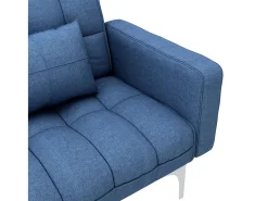 Sofá cama de tela azul