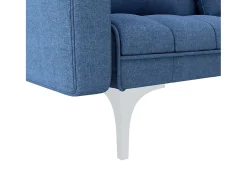 Sofá cama de tela azul