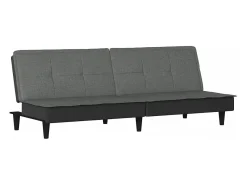 Sofá cama de tela gris oscuro