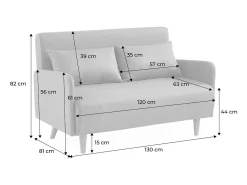 Sofá cama de terciopelo con patas de madera, 2 plazas rosa viejo