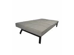 Sofá cama de 36-90x189x85-117 cm de 3 plazas tapizado en poliéster en color gris Louis