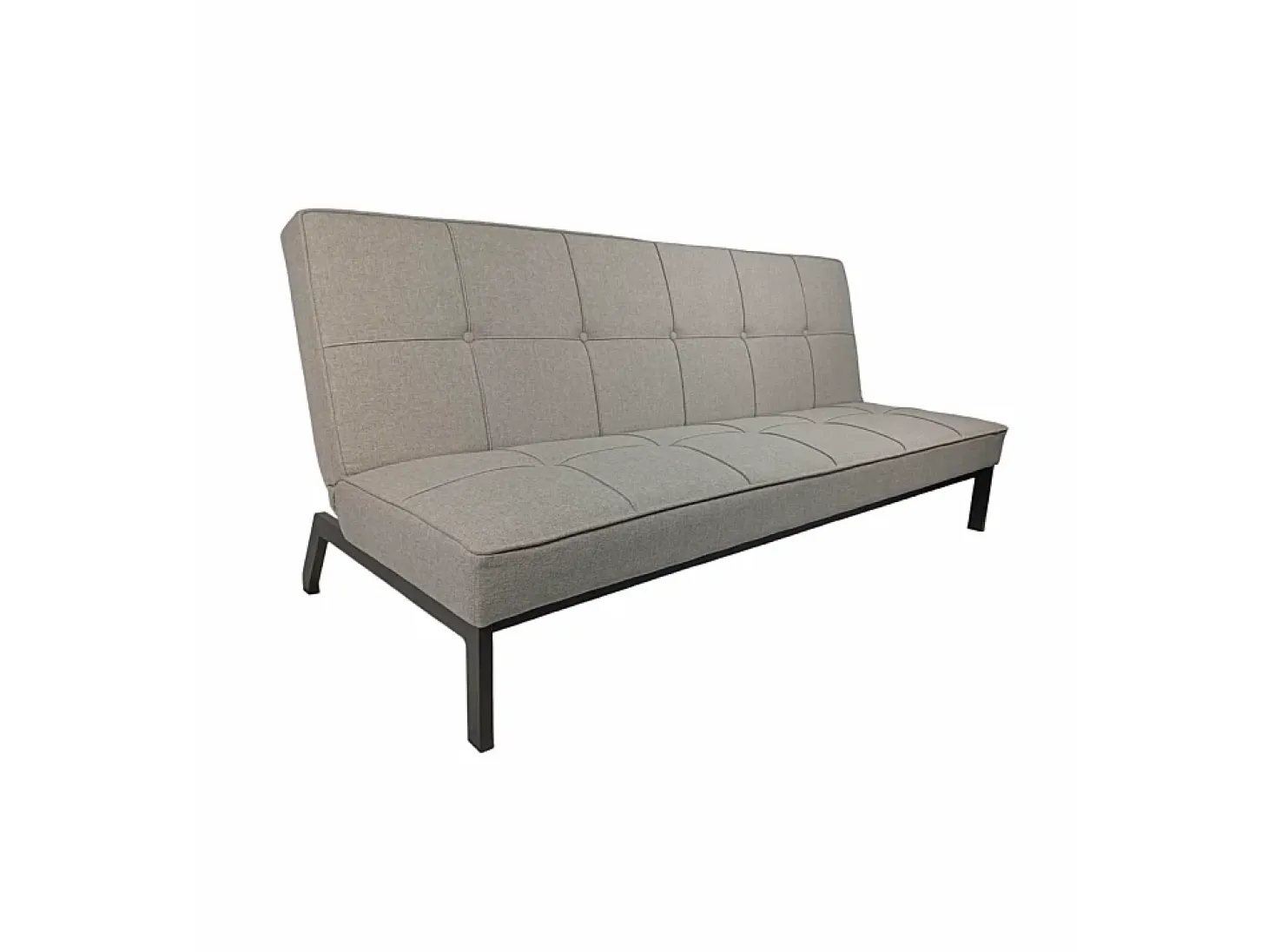 Sofá cama de 36-90x189x85-117 cm de 3 plazas tapizado en poliéster en color gris Louis