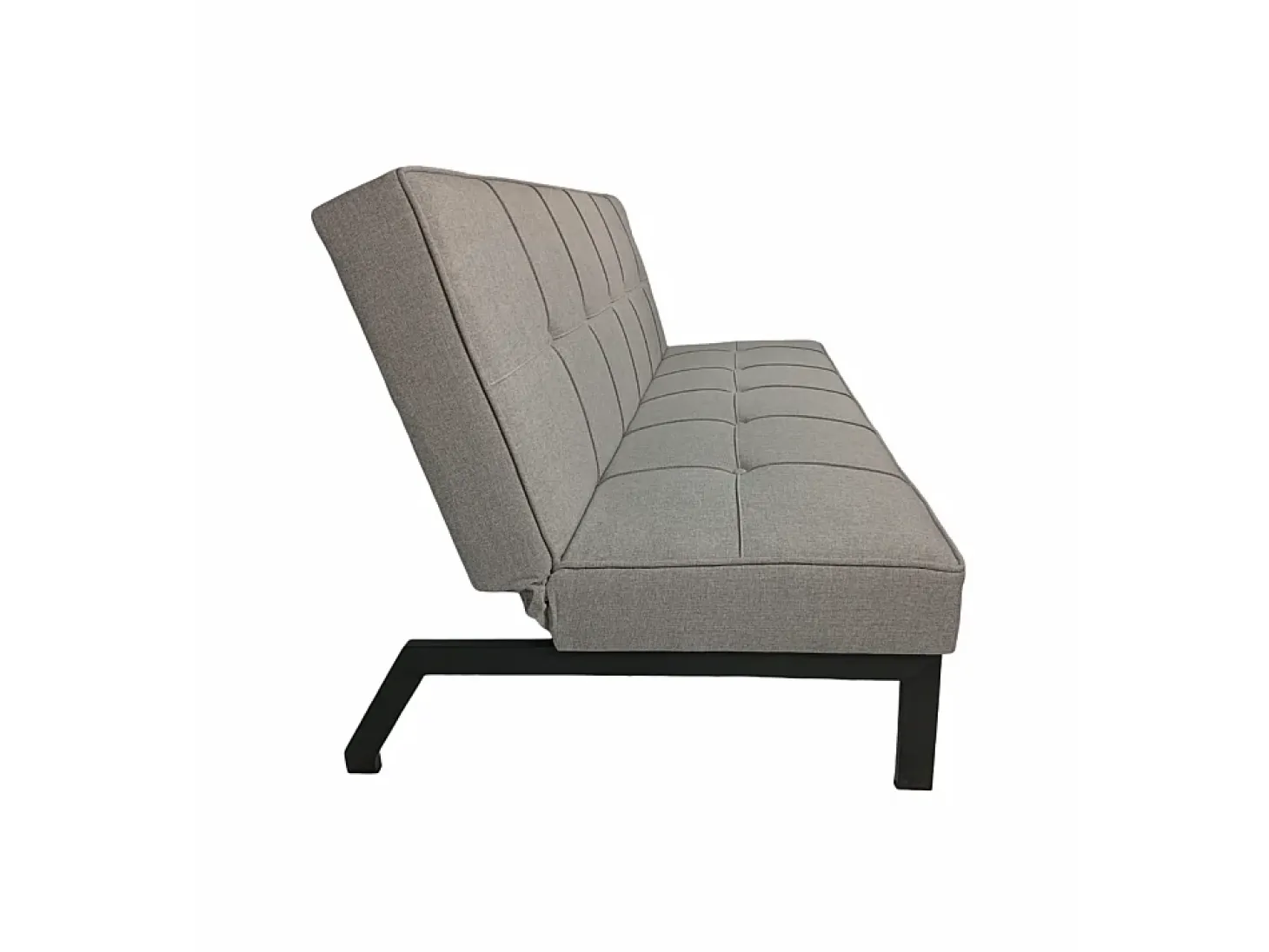 Sofá cama de 36-90x189x85-117 cm de 3 plazas tapizado en poliéster en color gris Louis