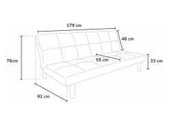 Sofá Cama Diseño En Tejido 2 Plazas para casa y oficina Giada - Rojo