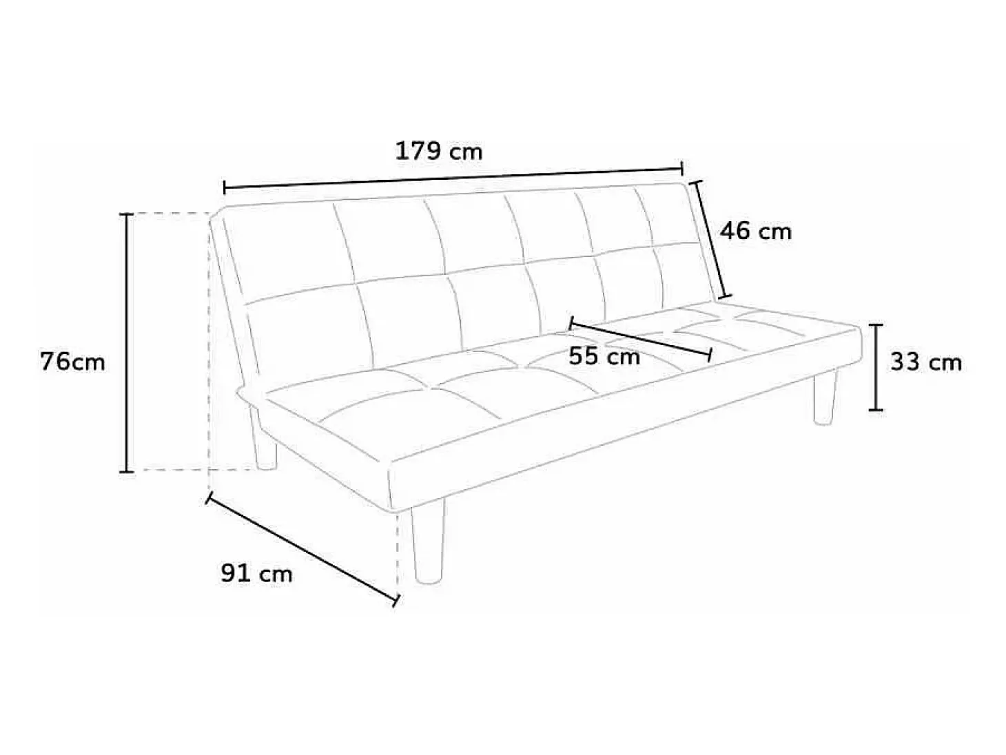 Sofá Cama Diseño En Tejido 2 Plazas para casa y oficina Giada - Rojo