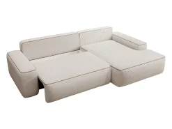 Sofá cama esquinero derecho ZOMELA en pana beige