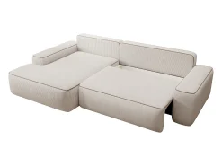Sofá cama esquinero izquierdo ZOMELA en pana beige
