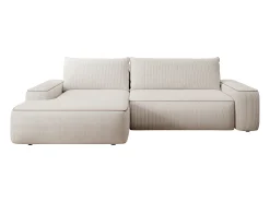 Sofá cama esquinero izquierdo ZOMELA en pana beige