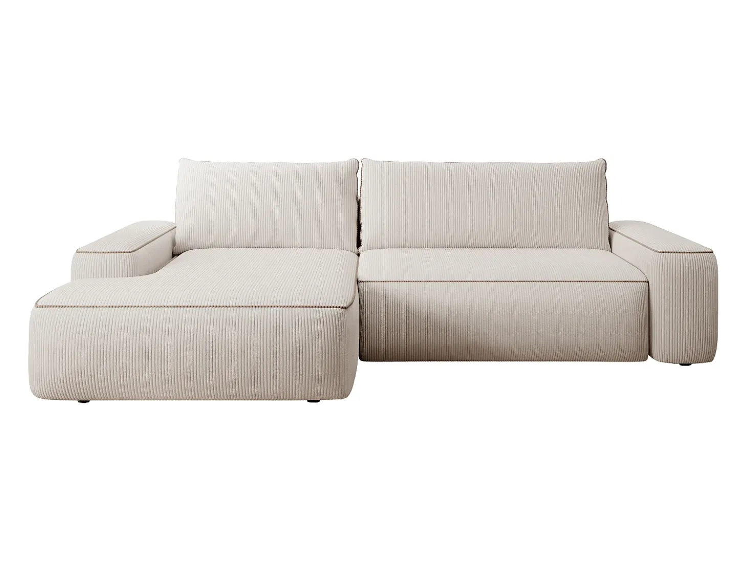 Sofá cama esquinero izquierdo ZOMELA en pana beige