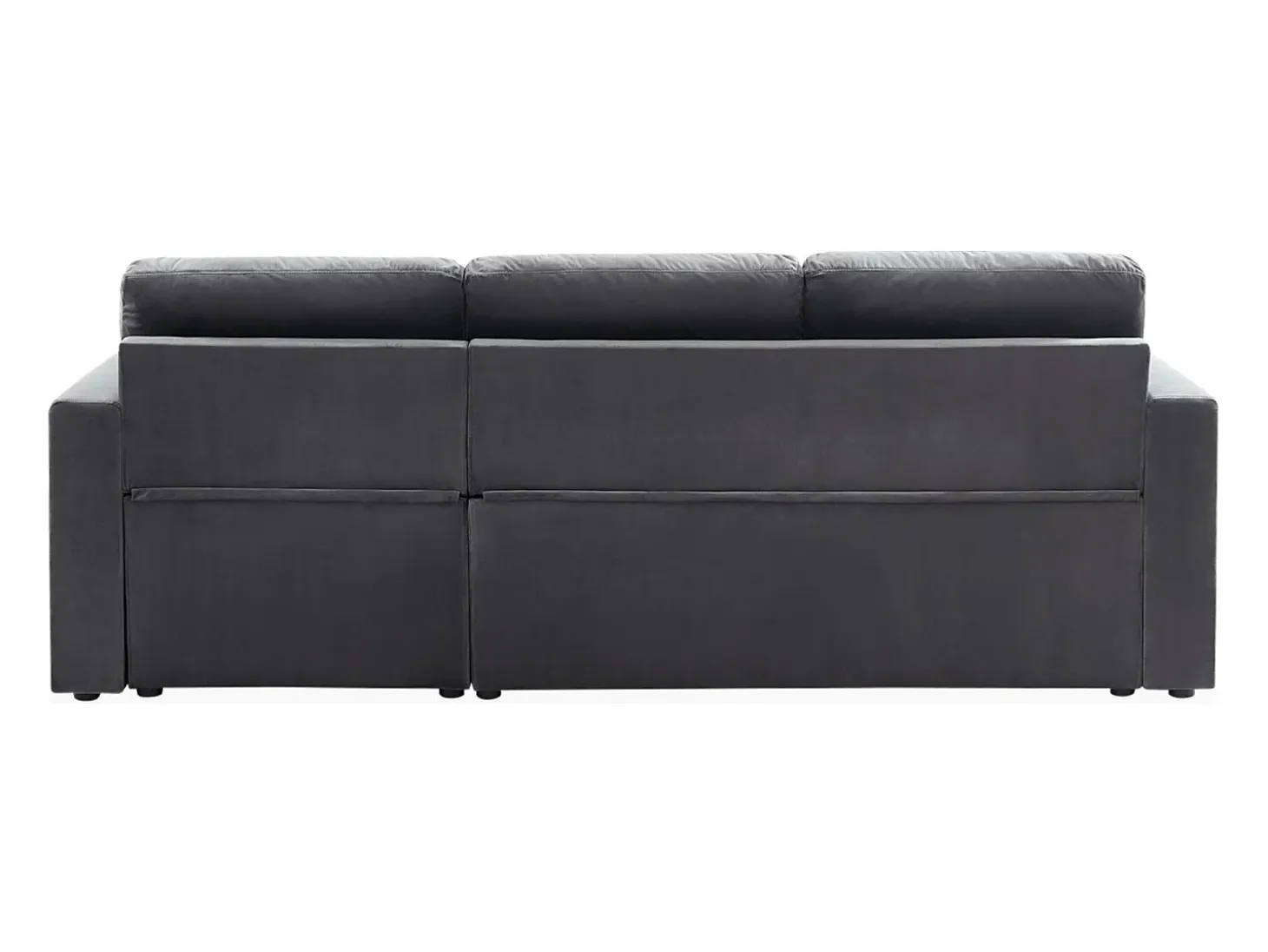 Sofá cama esquinero reversible de 3 plazas gris oscuro