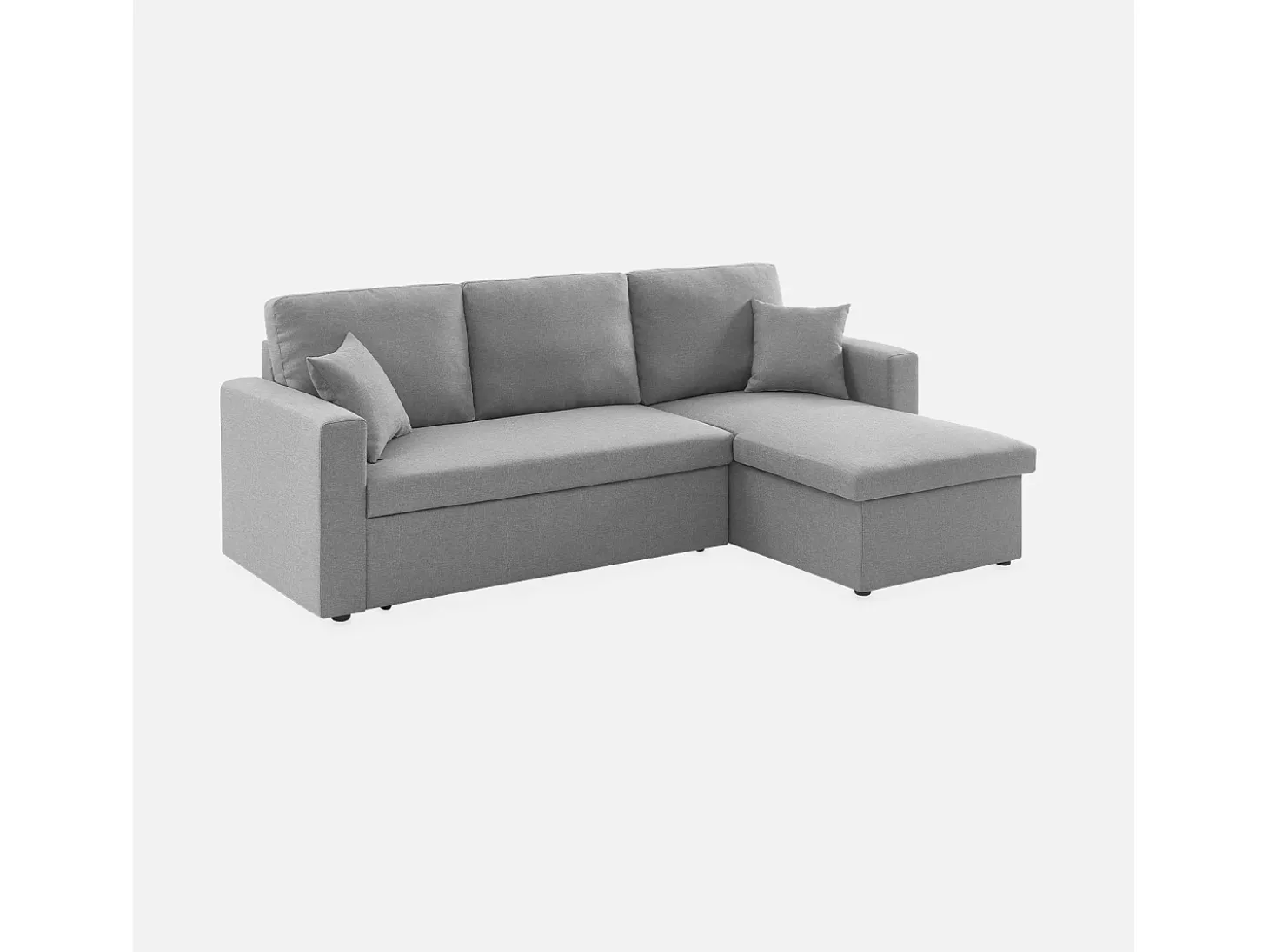 Sofá cama esquinero reversible de 3 plaza gris claro