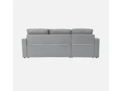 Sofá cama esquinero reversible de 3 plaza gris claro