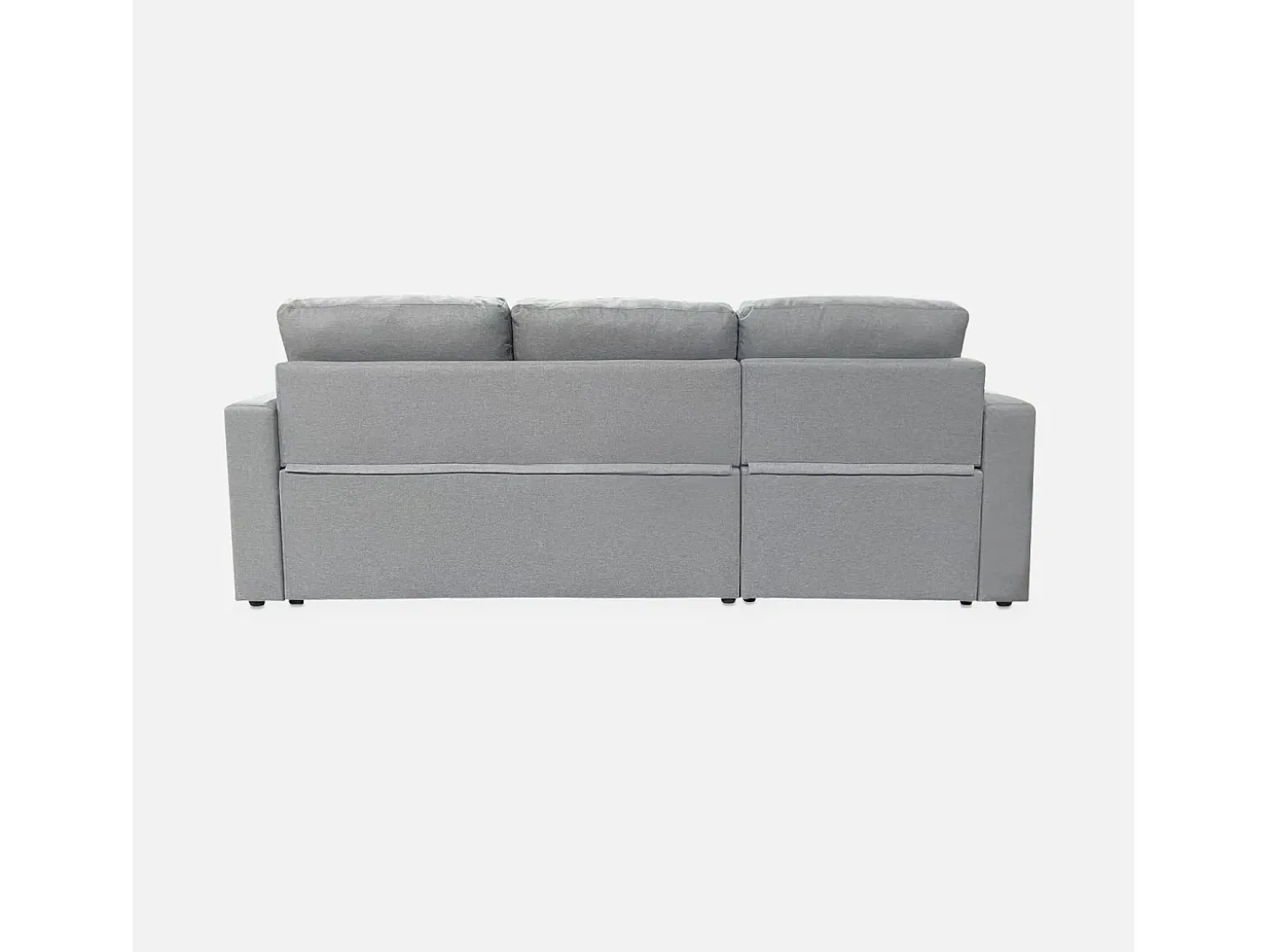 Sofá cama esquinero reversible de 3 plaza gris claro