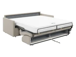 Sofá cama exprés de 4 plazas de tela color gris CALIFE