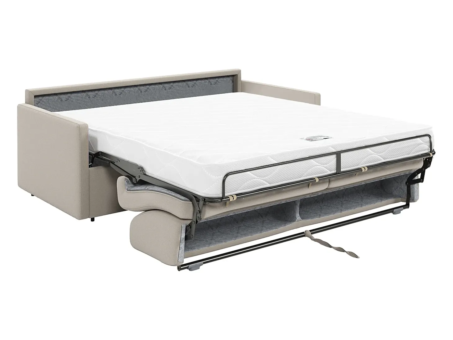 Sofá cama exprés de 4 plazas de tela color gris CALIFE