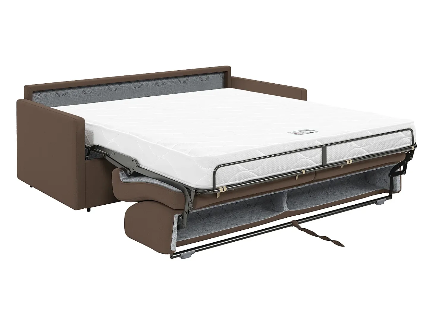 Sofá cama exprés de 4 plazas de tela color gris CALIFE