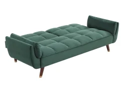 Sofá cama GULCAN de 3 plazas con mecanismo clic-clac en terciopelo verde
