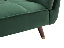 Sofá cama GULCAN de 3 plazas con mecanismo clic-clac en terciopelo verde