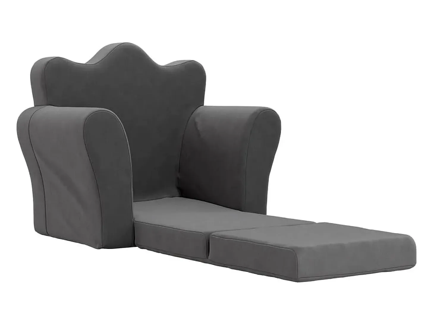 Sofá cama infantil felpa suave gris antracita ES218927