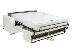Sofá cama italiano 4p 22 cm piel sintética Blanco CALITO