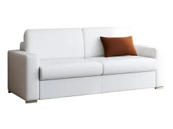 Sofá cama italiano 4p 22 cm piel sintética Blanco CALITO