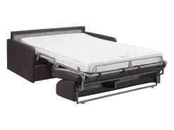 Sofá cama italiano 3p 14 cm piel sintética Negro CALIFE