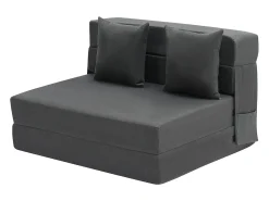 Sofá Cama Moderno SucceBuy,Sofá Cama Plegable 3 en 1 con 2 Almohadas, Gris Oscuro, Tamaño Individual