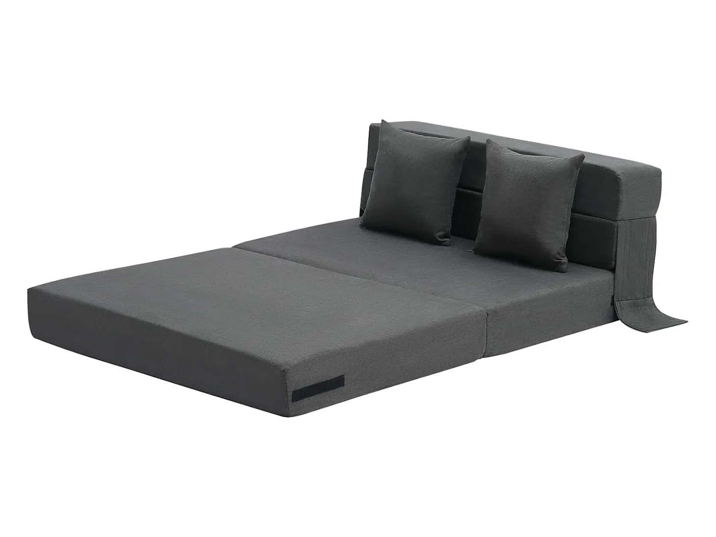 Sofá Cama Moderno SucceBuy,Sofá Cama Plegable 3 en 1 con 2 Almohadas, Gris Oscuro, Tamaño Individual