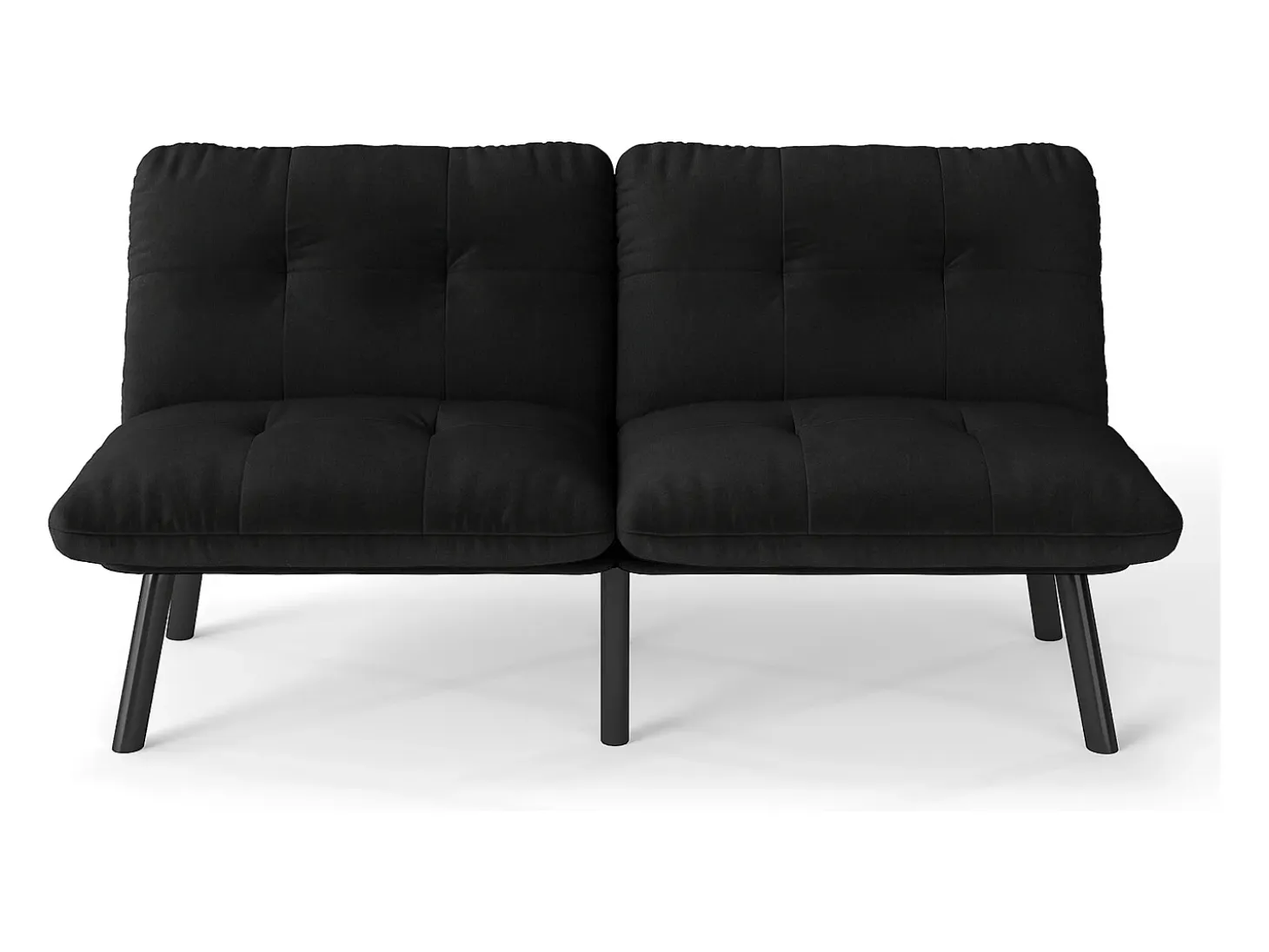Sofá cama plegable, 2 plazas, con función de cama, negro
