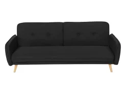 Sofá cama reclinable de diseño nórdico clic clac 3 plazas tejido Merida - Negro