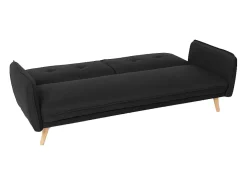 Sofá cama reclinable de diseño nórdico clic clac 3 plazas tejido Merida - Negro