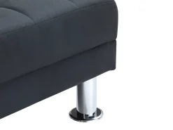 Sofá cama rinconera de ángulo reversible tela negro WILLIS II