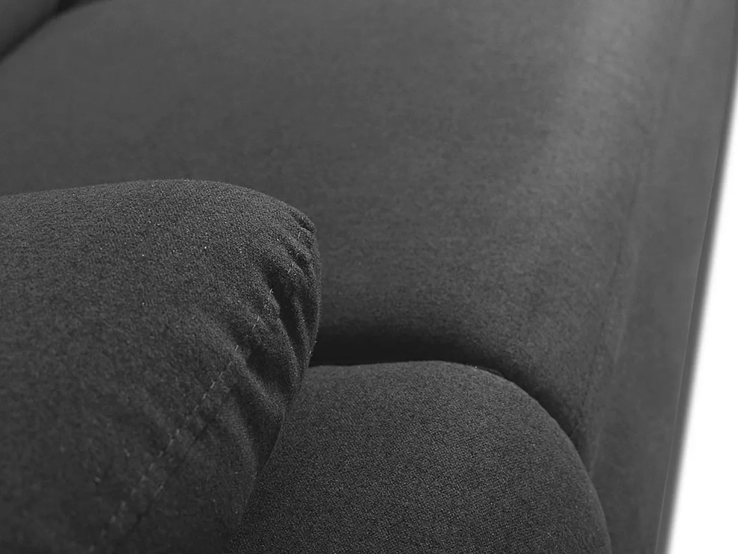 Sofá cama rinconera de tela antracita ángulo derecho PYLOS
