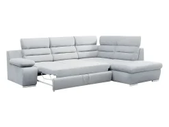 Sofá cama rinconera de tela gris ángulo derecho PYLOS