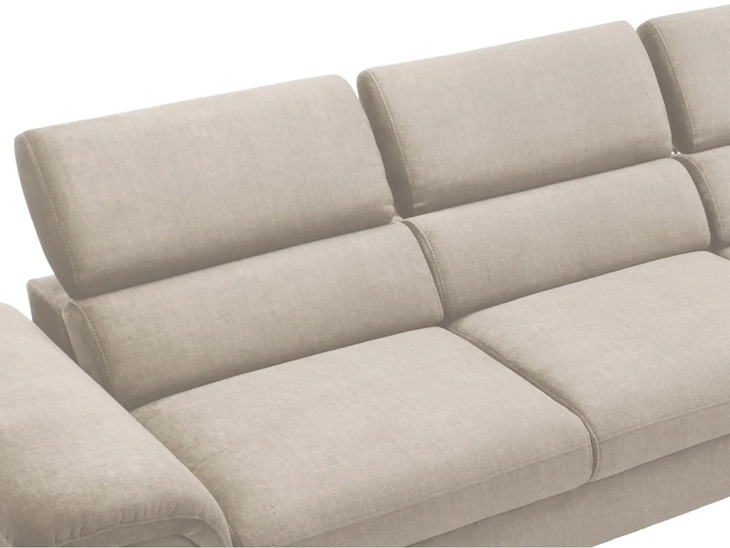 Sofá cama rinconera derecha de terciopelo beige diseño SEPINA de Pascal Morabito