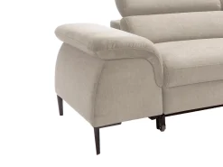 Sofá cama rinconera derecha de terciopelo beige diseño SEPINA de Pascal Morabito