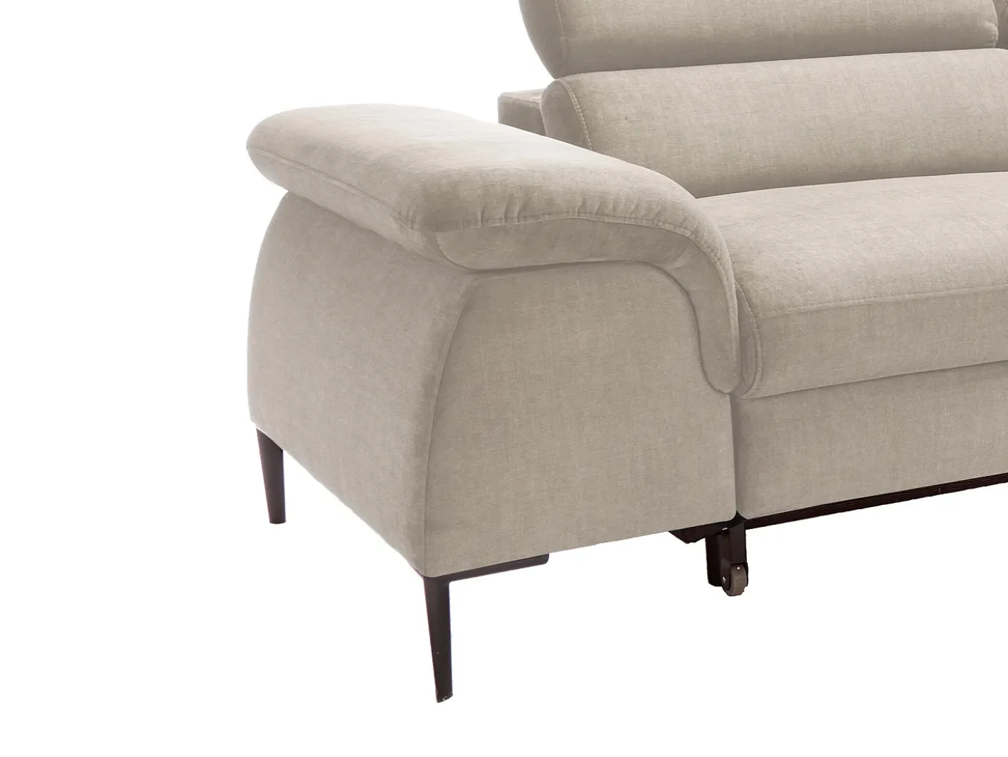Sofá cama rinconera derecha de terciopelo beige diseño SEPINA de Pascal Morabito