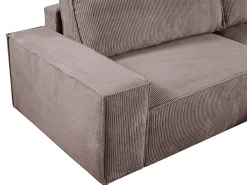 Sofá cama rinconera derecha de pana malva - AMELIA