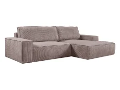 Sofá cama rinconera derecha de pana malva - AMELIA