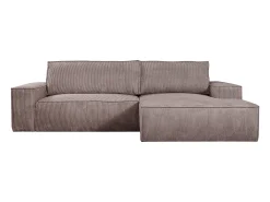 Sofá cama rinconera derecha de pana malva - AMELIA