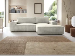 Sofá cama rinconera derecha de pana beige - AMELIA de Pascal Morabito