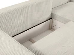 Sofá cama rinconera derecha de pana beige - AMELIA de Pascal Morabito