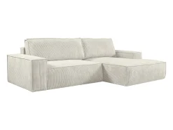 Sofá cama rinconera derecha de pana beige - AMELIA de Pascal Morabito