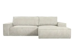 Sofá cama rinconera derecha de pana beige - AMELIA de Pascal Morabito